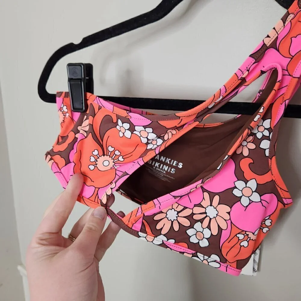 FRANKIES BIKINIS Syd Floral One Shoulder Bikini Top